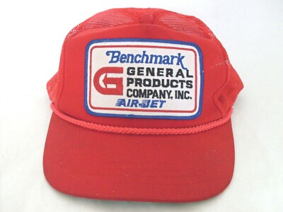 #ad #ad Vintage Benchmark General Products Company Air Jet Embroidered Mesh Snapback Hat $17.50