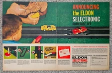 VINTAGE 1963 ELDON SELECTRONIC SLOT CAR SET ADVERTISEMENT