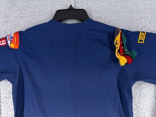 VINTAGE Boy Scouts of America Shirt Youth 12 Blue Long Sleeve Cub 1980 Polyester - Picture 13 of 14