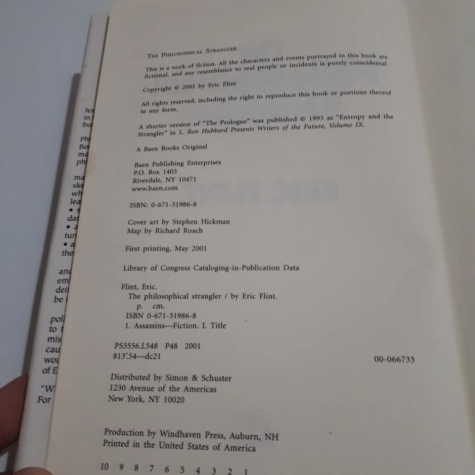 The Philosophical Strangler by Eric Flint, Hardcover, 1st Edition,  Pre-Owned. - Image 2 of 4