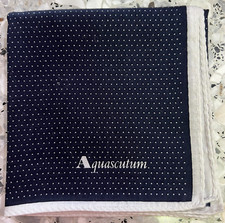 MAN BLUE POLKA DOTS WHITE HANDKERCHIEF CLASSIC COTTON POCKET ART SQUARE 20" A3