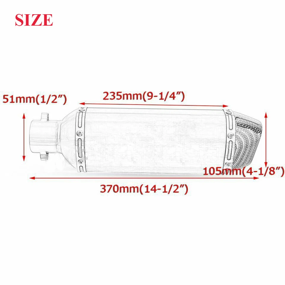 Tubo silenciador de escape de 38-51 mm para motocicletas con DB Killer deslizable universal Foto 4 de 4