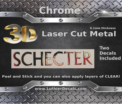 Schecter Guitar Decal 3d metal Headstock Restoration Sticker logo m56b