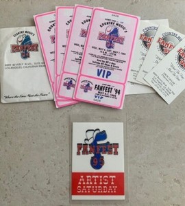 Country Music Fan Fest laminate badge Pass Tickets Lot 94/95 Fairplex Pomona Ca