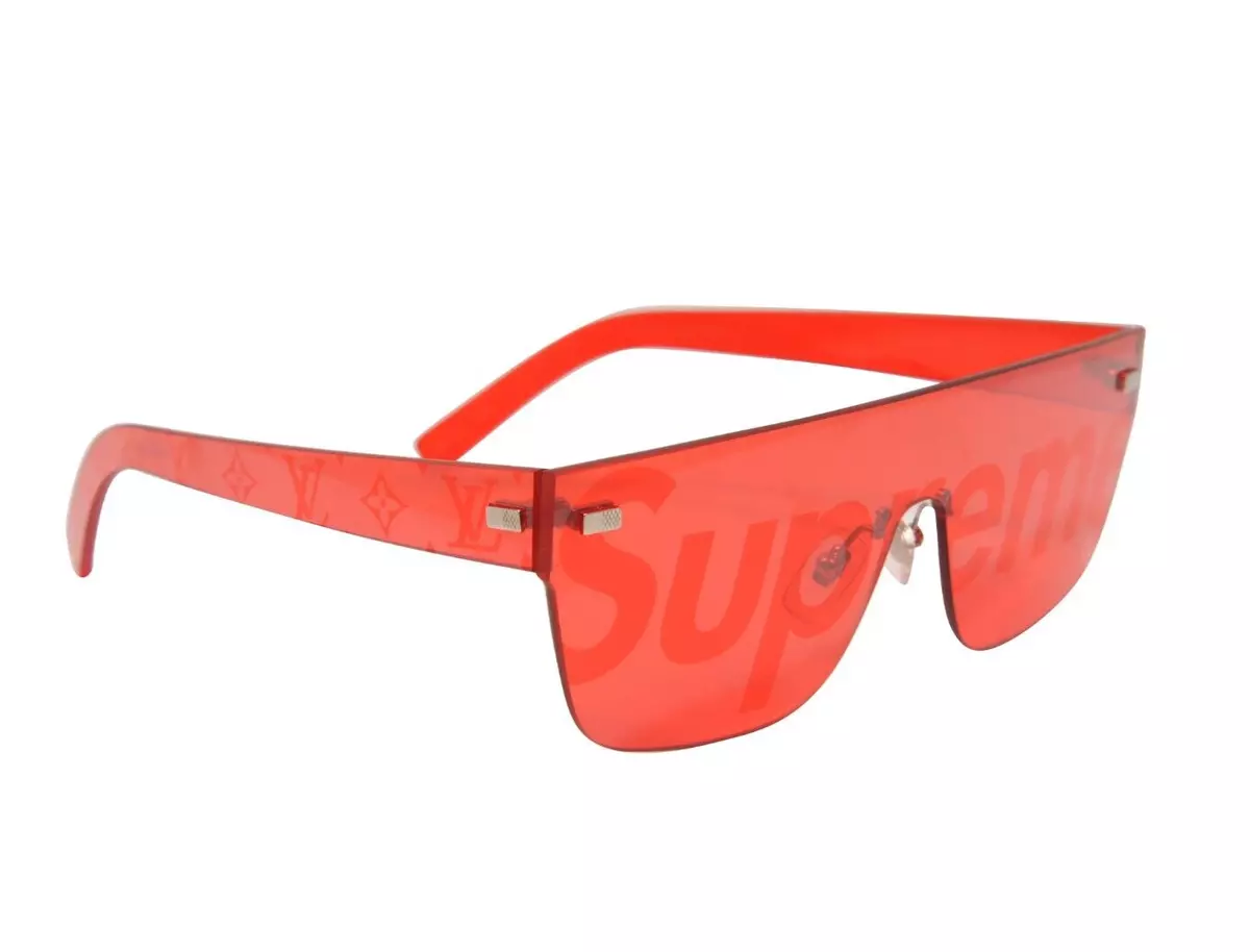 Louis Vuitton Supreme City Mask SP Sunglasses Red Monogram Logo Glasses  Shades