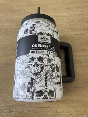 HydraPeak SKULLS Quench 50 oz Steel XL Insulated Bottle Tumbler