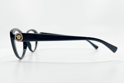 Versace Brown Crystal Black Cats Eye Glasses Italy MOD.3246-B 52-17-140 9432 - Picture 3 of 7