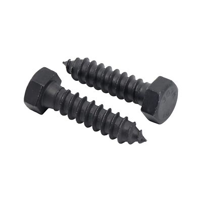 25-Piece 1/2'' x 2'' Black Lag Bolts Rustproof Ceramic Coating for Decks
