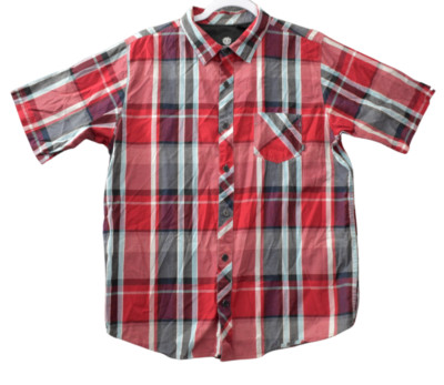 Element Button Up Shirt XL Teens Plaid Short Sleeve Mens Youth Skate