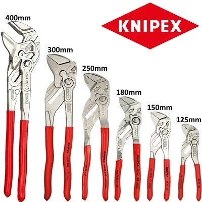 Knipex Zange Schraubenschlüssel Druckknopf verstellbar Wasserpumpe Schlüssel PVC Griffe 86 03