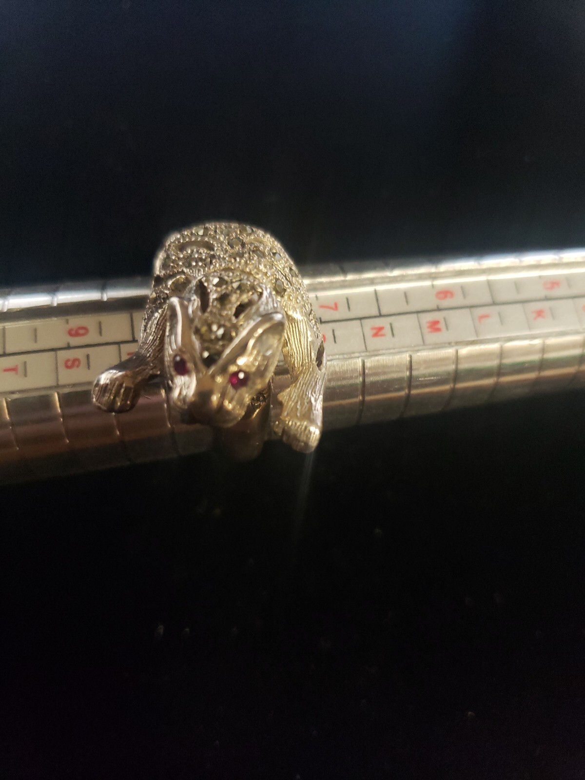 Vt Sterling Silver Marcasite Ruby Articulated Jag… - image 19