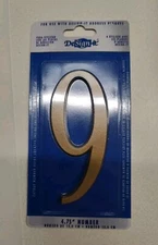 House Number 4.75" Satin Brass Number 9 For Use with DESIGN IT ADDRESS PLAQUES
