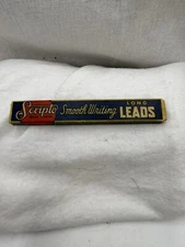 Scripto smooth writing long leads advertising box with wood insert & 1 lead left