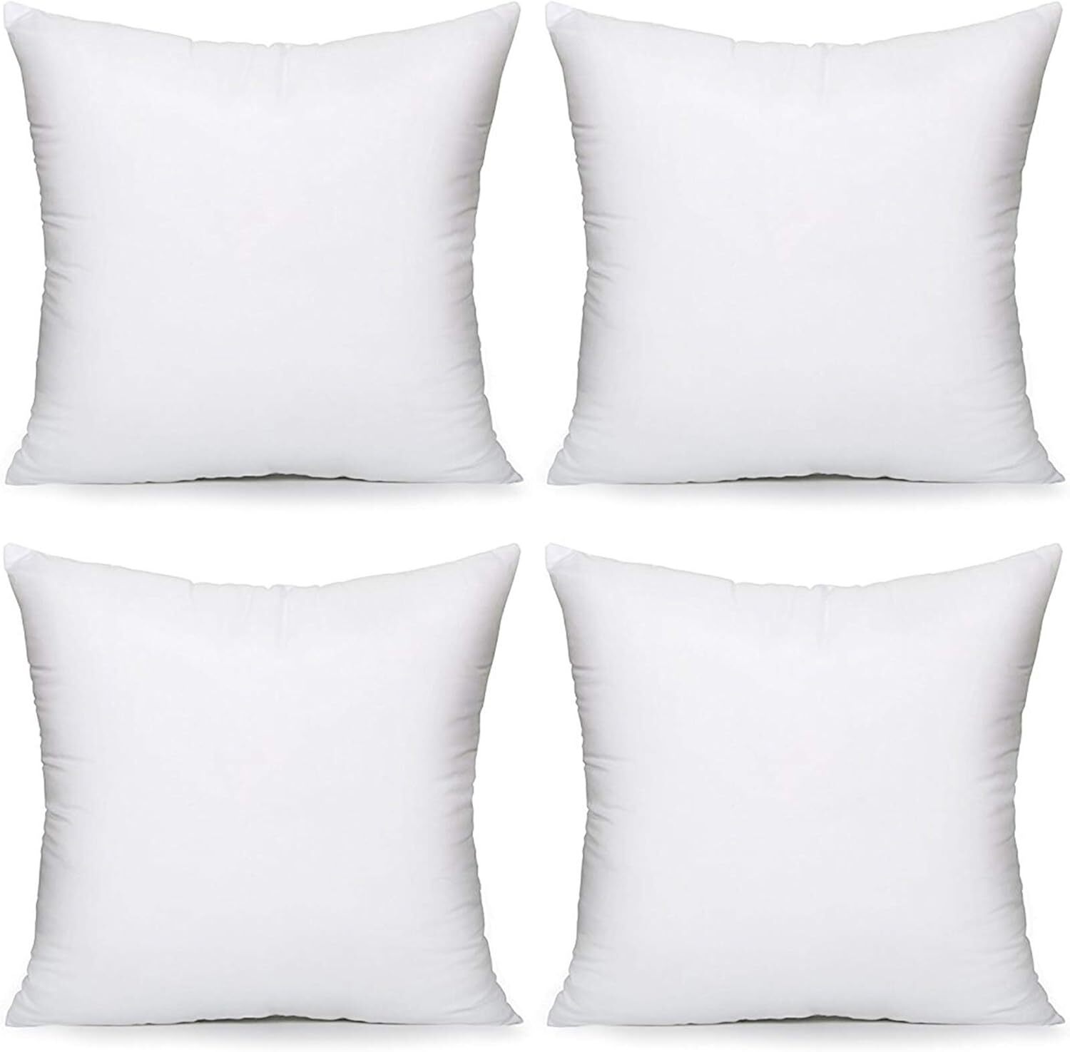 Throw Pillow Inserts, Euro Sham Form Stuffer White, 4 Count (Pack of 1)-image