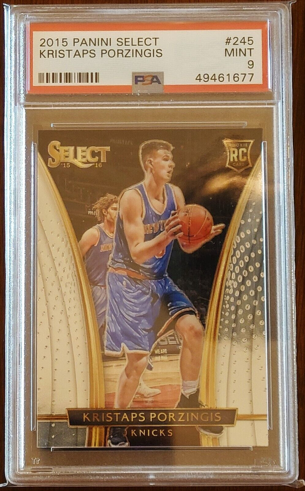 Kristaps Porzingis 2015-16 Select Basketball COURTSIDE ROOKIE RC PSA 9