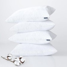 Waterproof Zippered Pillow Protector Cotton Terry Pillow Covers Encasement White