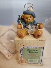 Cherished Teddies 272175 Bear With Dangling Snow Flakes 1997 Limited Ornament