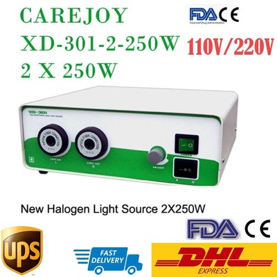 110V/220V Enhance Surgical Precision with 2x250W Halogen Endoscope Light Source