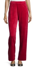Joan Vass Velour Pants Crimson Red NWT $150