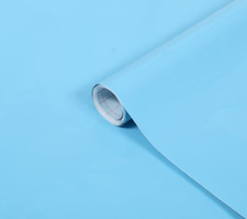 45cm wide PLAIN GLOSSY AQUA BLUE STICKY BACK PLASTIC VINYL DCFIX SELF ADHESIVE