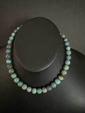 Sterling silver turquoise bead necklace 16 inch