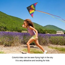 Triangle Kite With Line Board Outdoor Fun Game Sports Activities Long Tail DLLO