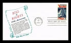 DR JIM STAMPS US COVER BILL OF RIGHTS 175TH ANNIVERSARY FDC KHOL KRAFT