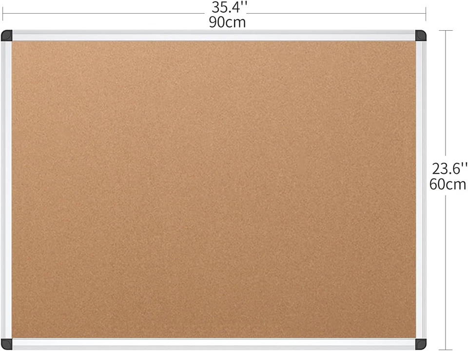 Cork Notice Board, 36 X 24 Inches, Silver Aluminium Frame - Image 2 of 4