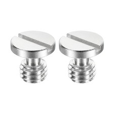2Pcs 3/8"-16 Thread 15mm Length Camera Fixing Screw Flat Slot Tripod Screws