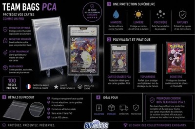 100 TEAM BAG SLEEVE GRADING CARD PCA - SPECIAL PCA POKEMON TOPLOADER BOOSTER