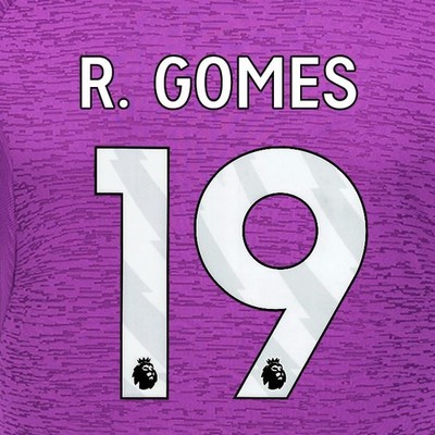 2024 2025 WOLVES 3RD WHITE R GOMES 19 OFFICIAL PLAYER SIZE NAMESET