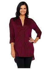 NEW Halston Spirograph Print woven Tunic Orchid Sz 10 #75259