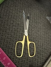 VTG MCM EUC Italian Brass Handle Steel Scissors Made in ITALY 9" CLEAN