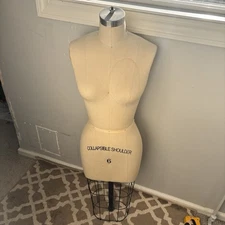 Size 6 Linen Half Body Pro Female Dress Form Mannequin - See Photos