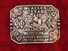 Rodeo BARREL RACING☆2024☆McALLEN TEXAS☆X~Treme☆Champion Trophy Buckle☆Rare☆193