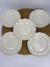 Set of 5 Pfaltzgraff Stoneware Tea Rose Saucers 5 3/4"