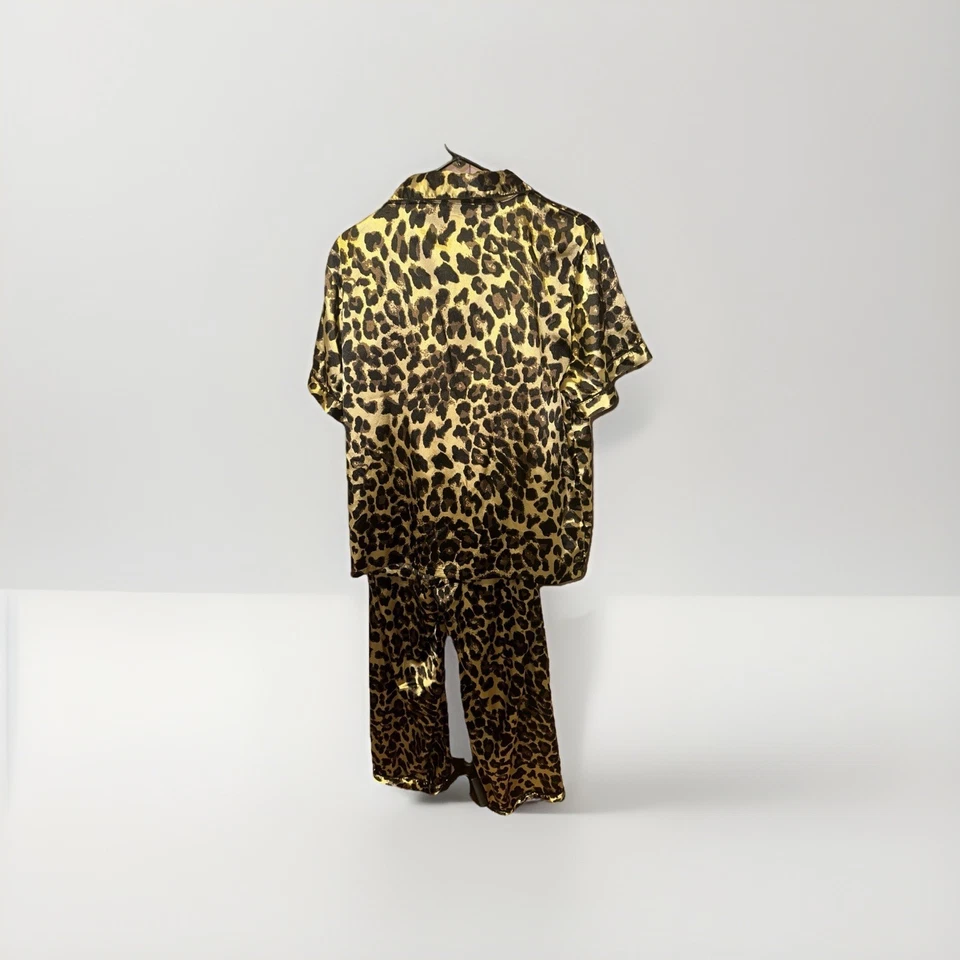 Women's Silky Leopard Print 2 Piece Pajamas Sz XXL  - Image 4 of 4