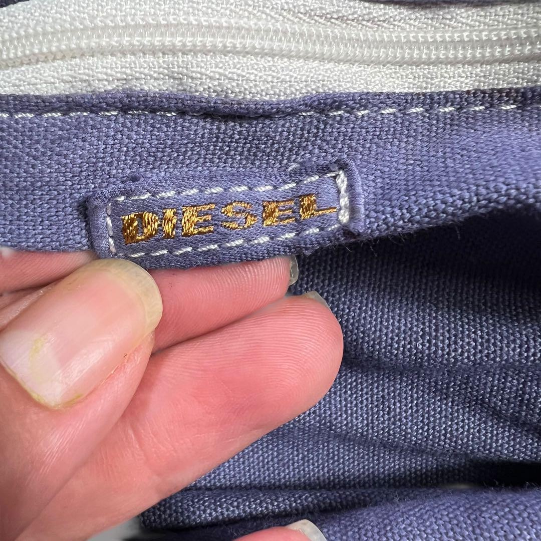 DIESEL Archive Denim Mini Boston Bag Lavender Y2K Metal Logo