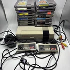Nintendo NES Console Bundle Two Controllers + 18 Games Tested Works Vintage