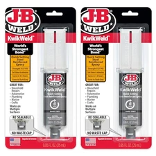 2 Pack JB Weld Plastic Weld Quick Setting Epoxy Syringe Bonder Repair Glue Black