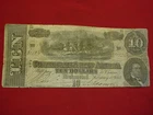 1864 CONFEDERATE $10 NOTE - 7TH SERIES  - CIRCULATED NOTE OF THE OLD SOUTH