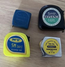 4 Tape measures - Stanley, Powerlock, Defiance Metro Used