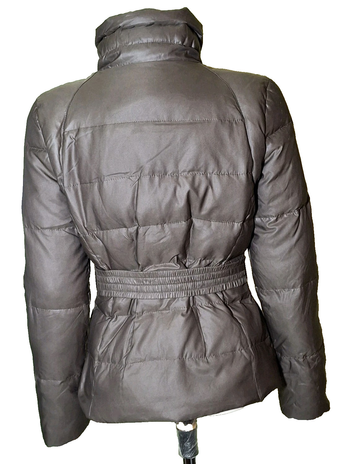 Zara Basic Women's Belted Down Jacket, Brown - M - image 3