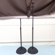 black 700mm - 980mm HIGH adjustment SANUS speaker STANDS in-post CABLE