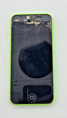 Apple iPhone  A1532 Lime Green BROKEN DAMAGED PARTS OR REPAIR ONLY