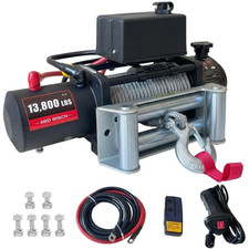 13800lb 12v Electric Winch 6.5hp Steel Cable Wireless Remote Heavy Duty Off-road