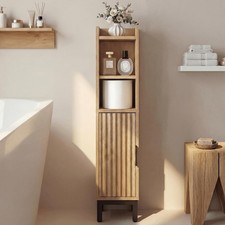 Druvia Small Bathroom Storage Cabinet Corner Narrow Toilet Paper Floor Cabinet