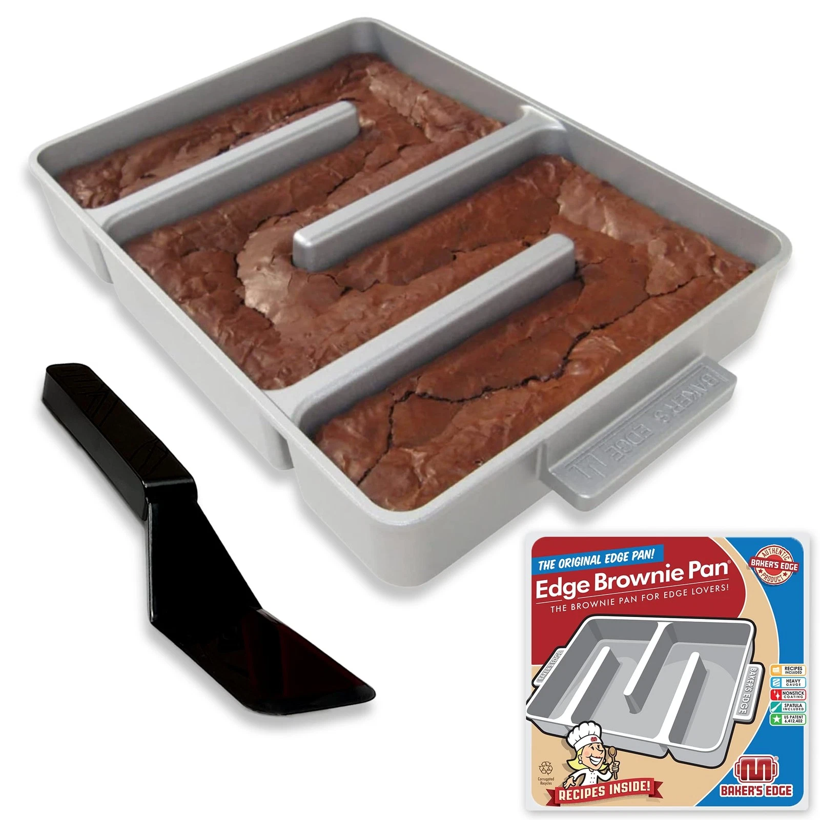 Brownie Pan, The Original All Edges Brownie Pan for Baking | Premium Double N...