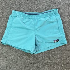Patagonia Girls Teal Baggies Shorts Size XL 14 Outdoor Athleisure Hiking