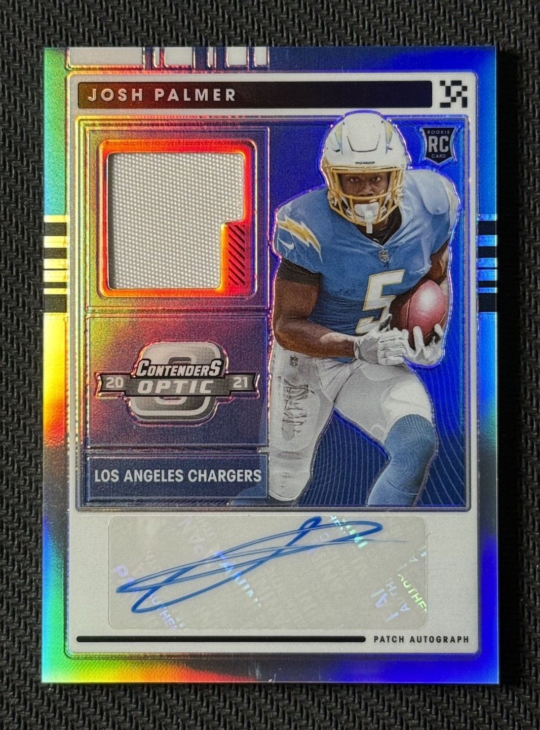 Josh Palmer Panini Contenders Optic Rookie Patch Autographs #RPAJPA Blue